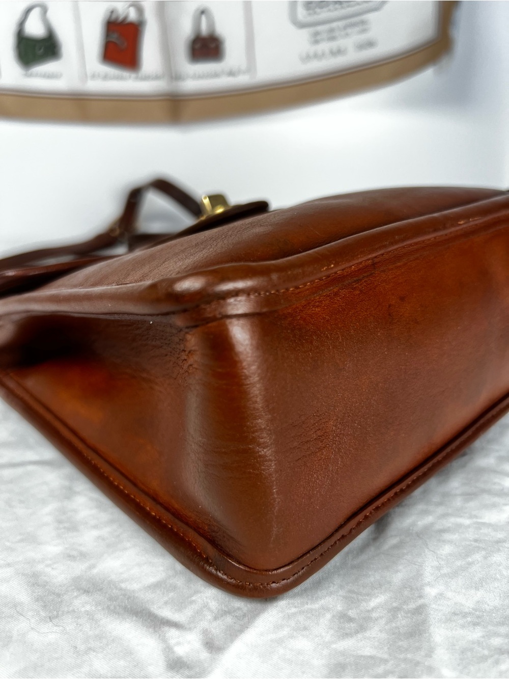 Vintage Coach Murphy Bag 9930 British Tan Leather Crossbody USA Made Pre-1994 - Picture 8 of 16